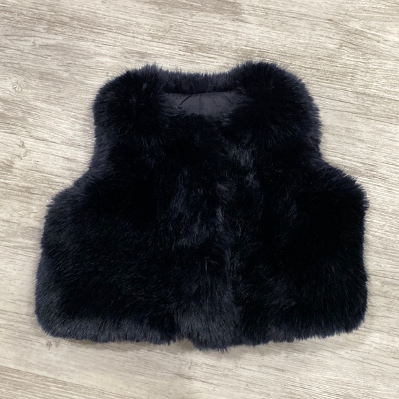Hucklebones. Navy blue faux fur size 2 t - Picture 1 of 4